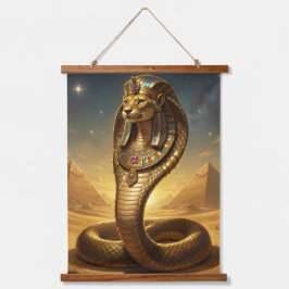 Tapiz Con Marco De Madera Wadjet – Egyptian Cobra Goddess