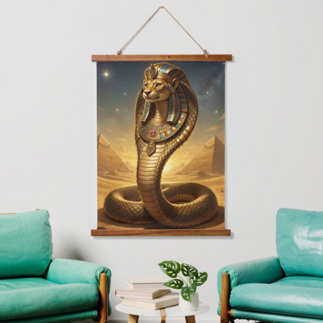 Tapiz Con Marco De Madera Wadjet – Egyptian Cobra Goddess (Sala de estar)