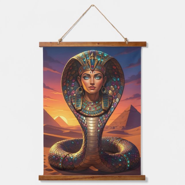 Tapiz Con Marco De Madera Wadjet – Egyptian Cobra Goddess´7 (Anverso)