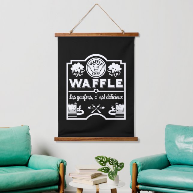 Tapiz Con Marco De Madera Waffle Chef (Sala de estar)