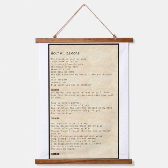 Tapiz Con Marco De Madera Wall art - Your will be done  (Anverso)