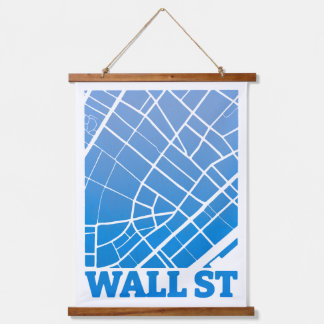 Tapiz Con Marco De Madera Wall Street - Impresión Minimalista de mapas de Nu