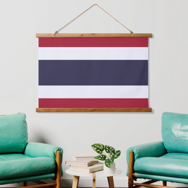 Tapiz Con Marco De Madera Wall Tapestry with flag of Thailand (Sala de estar)