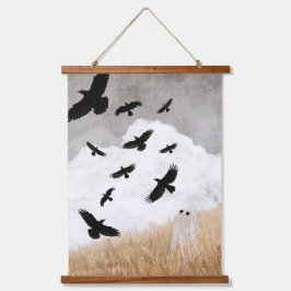 Tapiz Con Marco De Madera Walter y los cuervos