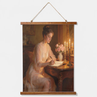 Tapiz Con Marco De Madera Warm Glow and Ink