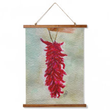 Watercolor Rojo Chile Ristra Nuevo México
