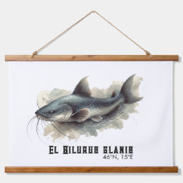 Tapiz Con Marco De Madera Watercolor Series: Catfish
