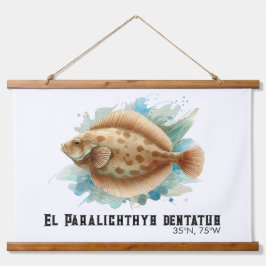 Tapiz Con Marco De Madera Watercolor Series: Flounder/Flatfish