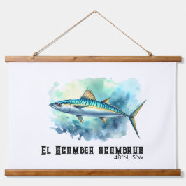 Tapiz Con Marco De Madera Watercolor Series: Mackerel