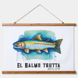 Tapiz Con Marco De Madera Watercolor Series: Trout/Salmon