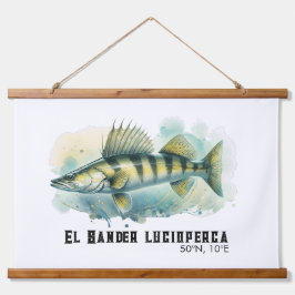 Tapiz Con Marco De Madera Watercolor Series: Zander/Walleye