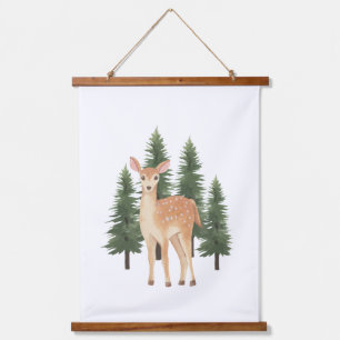 Tapiz Con Marco De Madera Watercolor Woodland Animal Nursery Wall Art