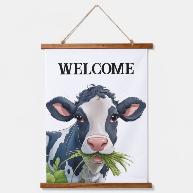Tapiz Con Marco De Madera WELCOME Wood Topped Wall Tapestry (Anverso)