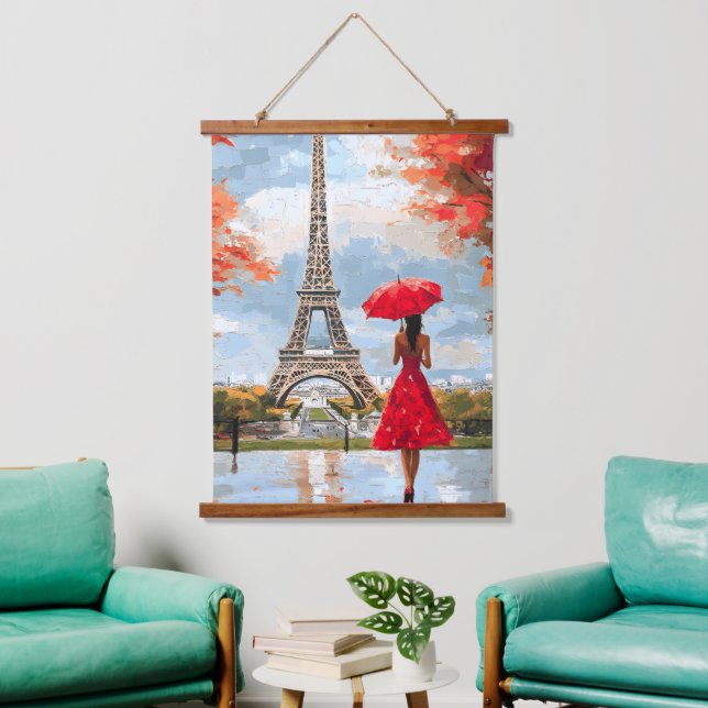 Tapiz Con Marco De Madera Wind Romance Paris Moda Walk (Sala de estar)