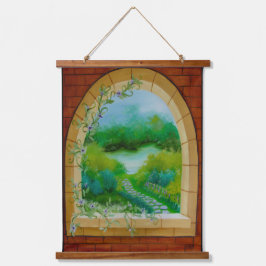 Tapiz Con Marco De Madera Window