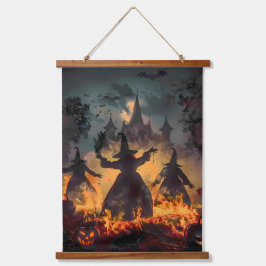 Tapiz Con Marco De Madera Witching Hour Ritual – Fire Dance of the Three Sis