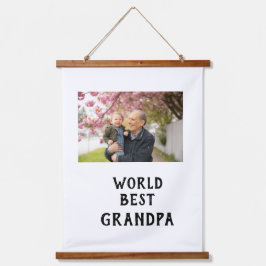 Tapiz Con Marco De Madera World best Grandpa photo name father's day grandpa