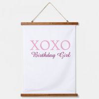 Xoxo cumpleaños nombre de niña rosa malva simple a