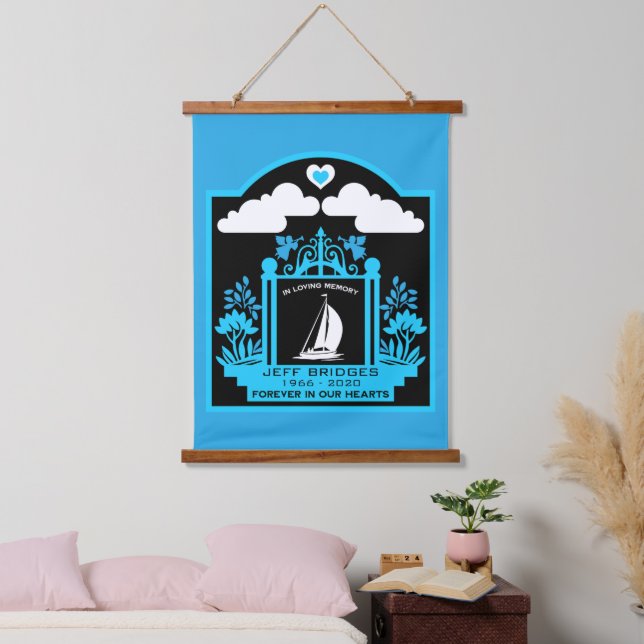 Tapiz Con Marco De Madera Yachtman | Monumento al funeral de Yachtswoman (Dormitorio)