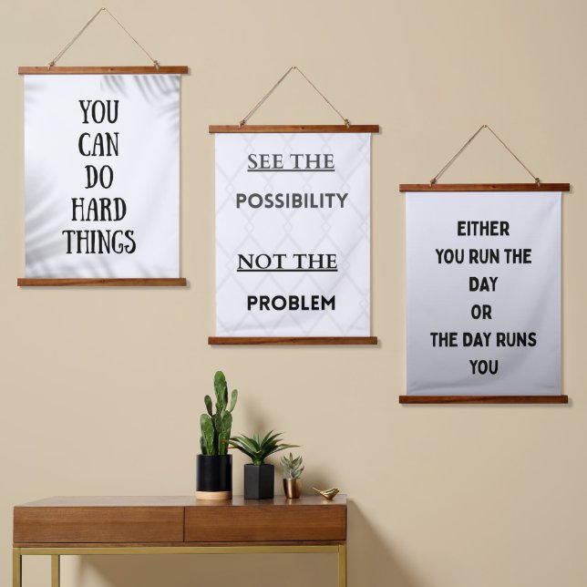 Tapiz Con Marco De Madera you can do hard things (Asimétrico)