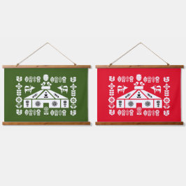 Tapiz Con Marco De Madera Yurta viviendo en la naturaleza