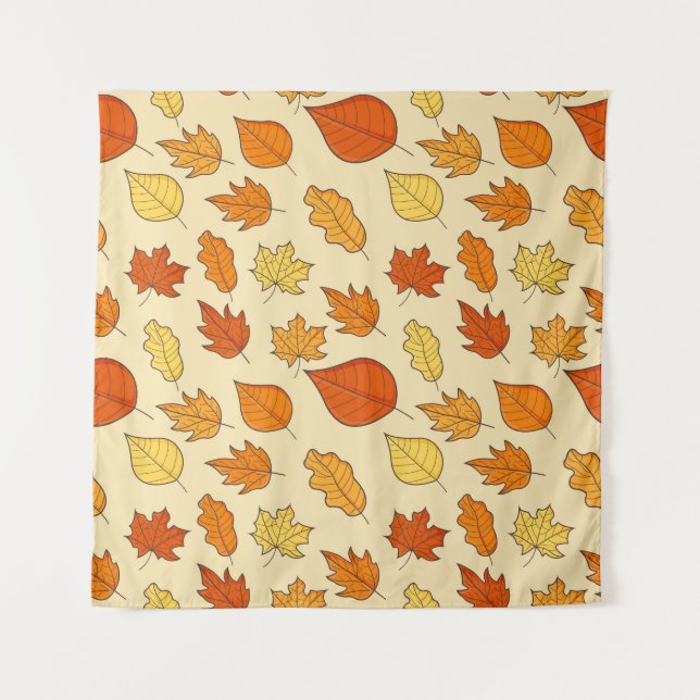 Tapiz Concepto de hoja: Patrón de símbolos de otoño (Anverso)