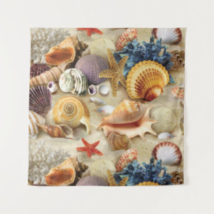 Tapiz conchas marinas en la playa