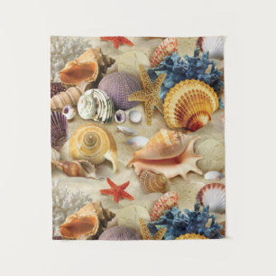 Tapiz conchas marinas en la playa