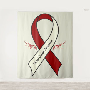 Tapiz Conciencia del cáncer de garganta con las alas