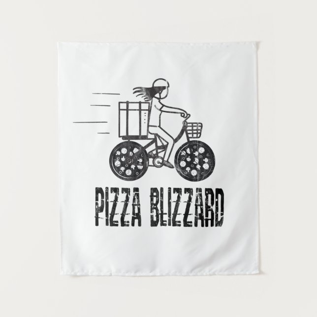 Tapiz Conductor de Blizzard Bike Courier Pizza (Anverso)