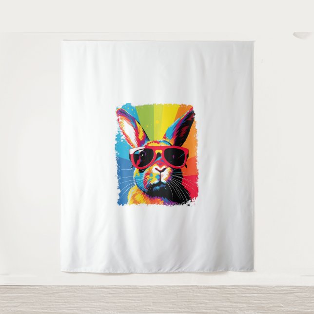 Tapiz Conejo de arte pop (Anverso)