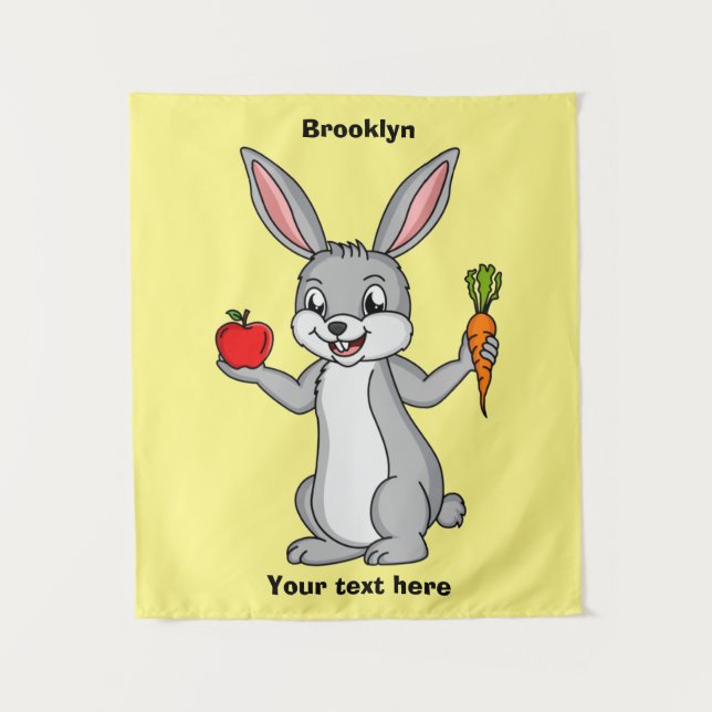Tapiz Conejo de conejo con verduras personalizado (Anverso)