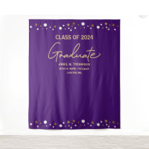 Confeti de Oro Púrpura Graduación de la promoción