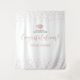 Tapiz Confeti de Rosa Dorado | Tapa de Graduación de Fel