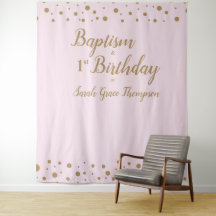 Confeti Sencillo Rosa Bautizo y Cumpleaños 1er año