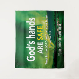 Tapiz CONFÍA EN EL SEÑOR Arte de Pared de Iglesia Cristi