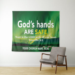 Tapiz CONFÍA EN EL SEÑOR Arte de Pared para Iglesia Cris