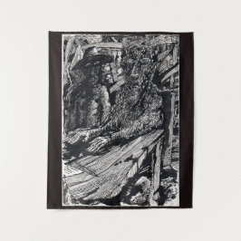 Tapiz "¡Confiesa!", dibujo de tinta india