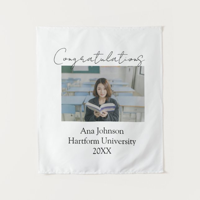 Tapiz Congratulations photo graduate name university yea (Anverso)