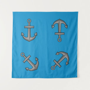 Tapiz Conjunto de ancla de barco de dibujos animados