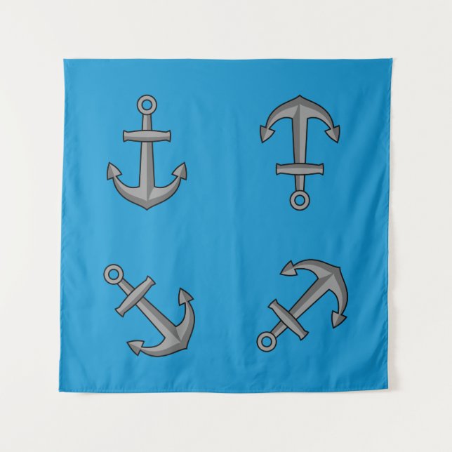 Tapiz Conjunto de ancla de barco de dibujos animados (Anverso)