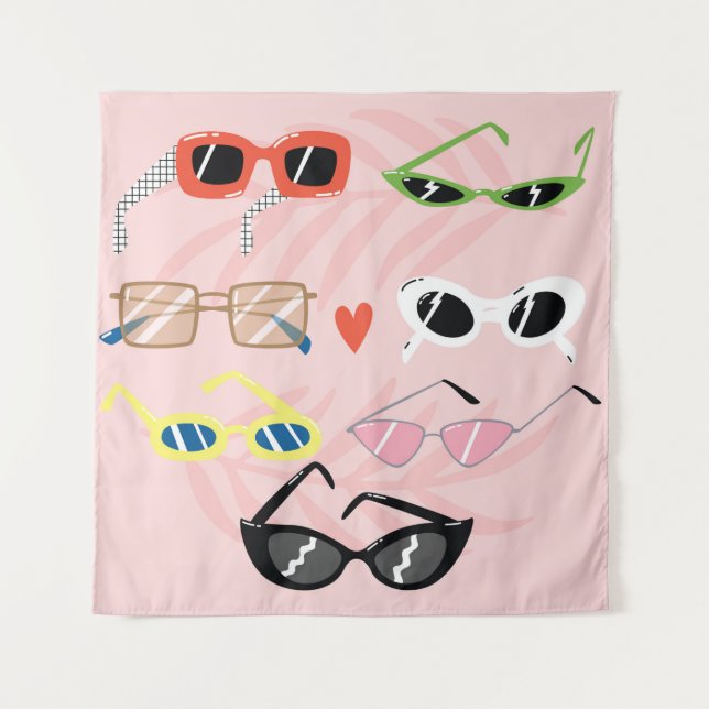 Tapiz Conjunto de gafas de sol de moda al estilo persona (Anverso)