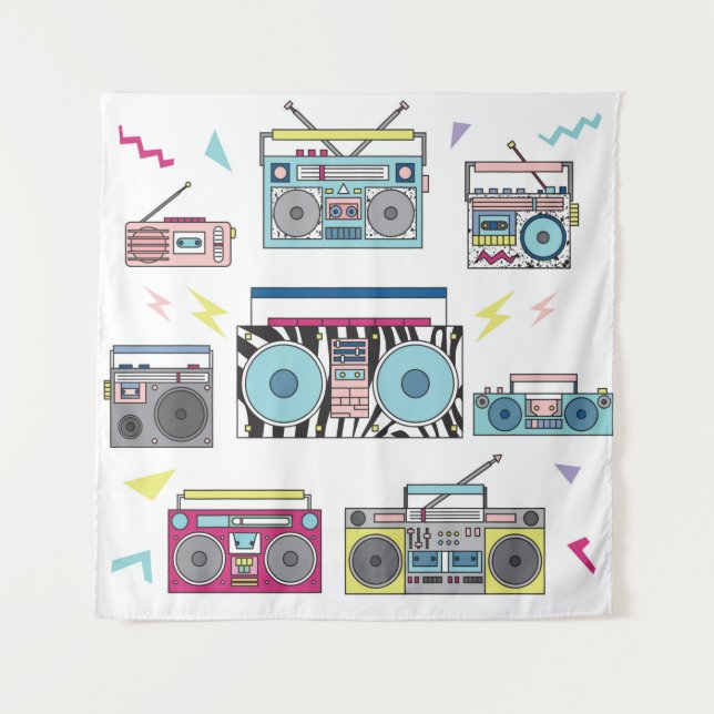 Tapiz Conjunto de varios reproductores de cassette antig (Anverso)