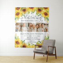 Tapiz conmemorativo funeral de girasoles Collage d