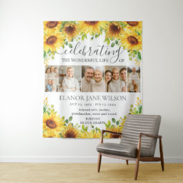 Tapiz conmemorativo funeral de girasoles Collage d