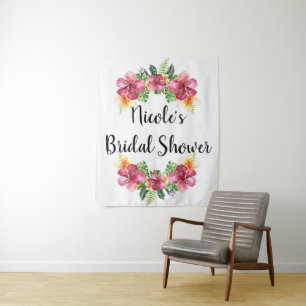 Tapiz Contexto botánico de Luau del hibisco floral