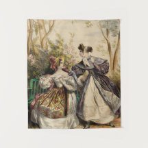 Conversación de damas victorianas en jardines - Vi
