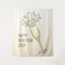 Tapiz Copa de Champagne de Año Nuevo