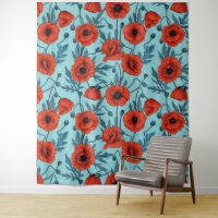 Coppies rojos y azules en azul piscina