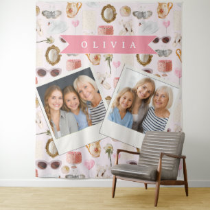 Tapiz Coqueta Personalizada Rosa Vintage Femenina